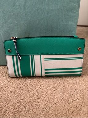 a new day Green & White Striped Wallet Clutch
